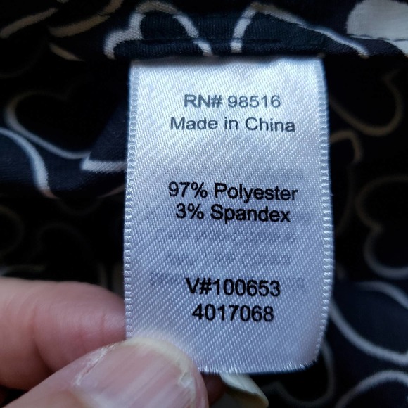 Coldwater Creek Women's Black/ Cream Heart Print blouse Sz large - Picture 10 of 10